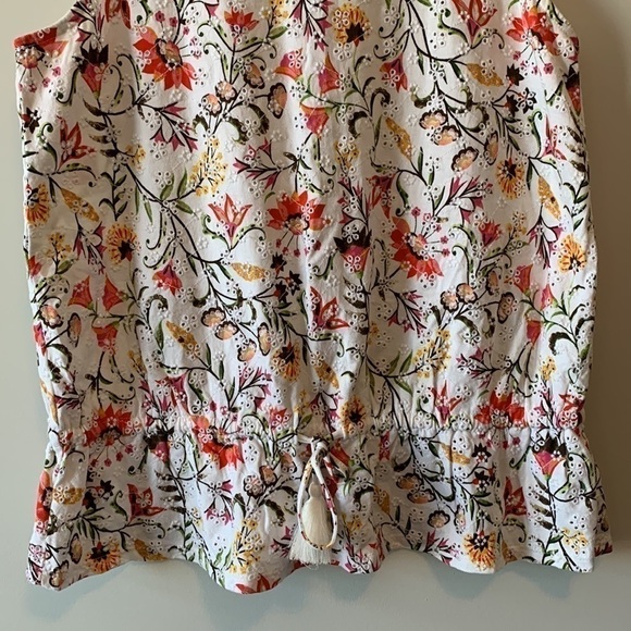 J. Jill Floral Embroidered Sleeveless Blouse Size Small Petite - Picture 4 of 16